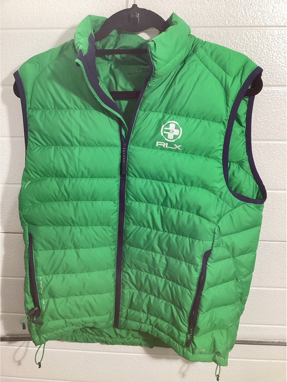 Ralph Lauren RLX 700 Down Puffer Vest Men’s Medium Green Full-Zip Performance